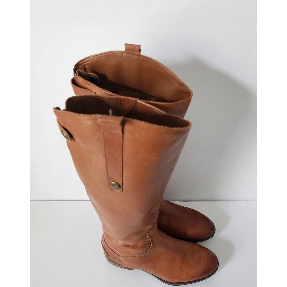 Sam Edelman Penny tall Riding Brown Boots Whiskey British tan size 6 M
